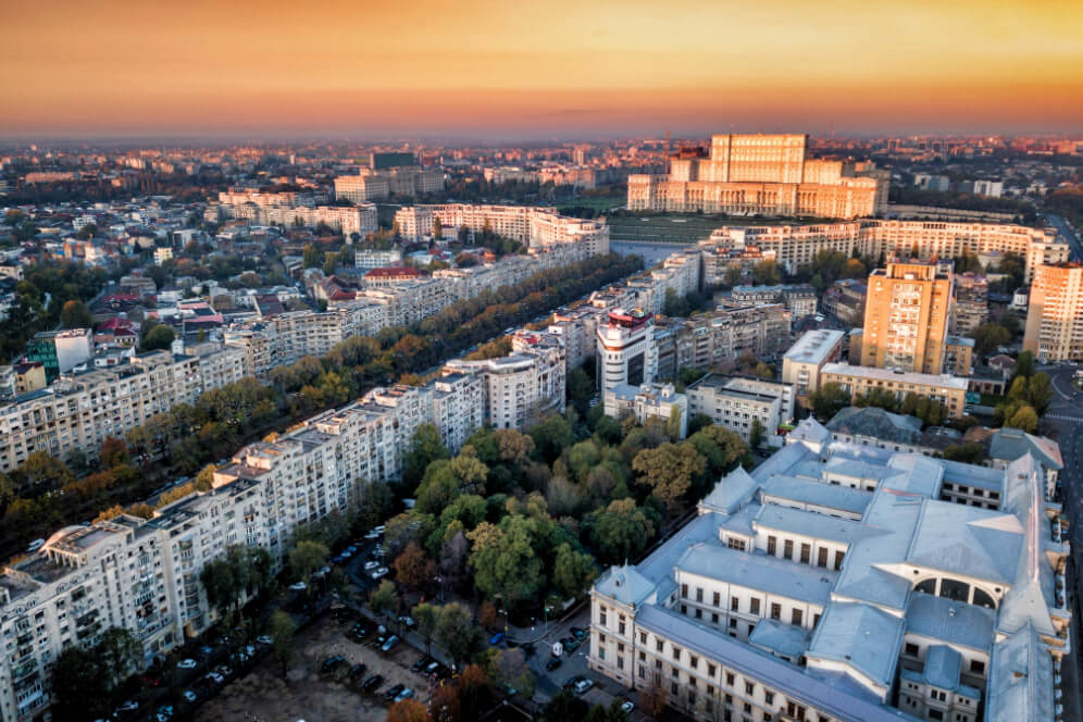 imagine cu Bucurestiul de sus