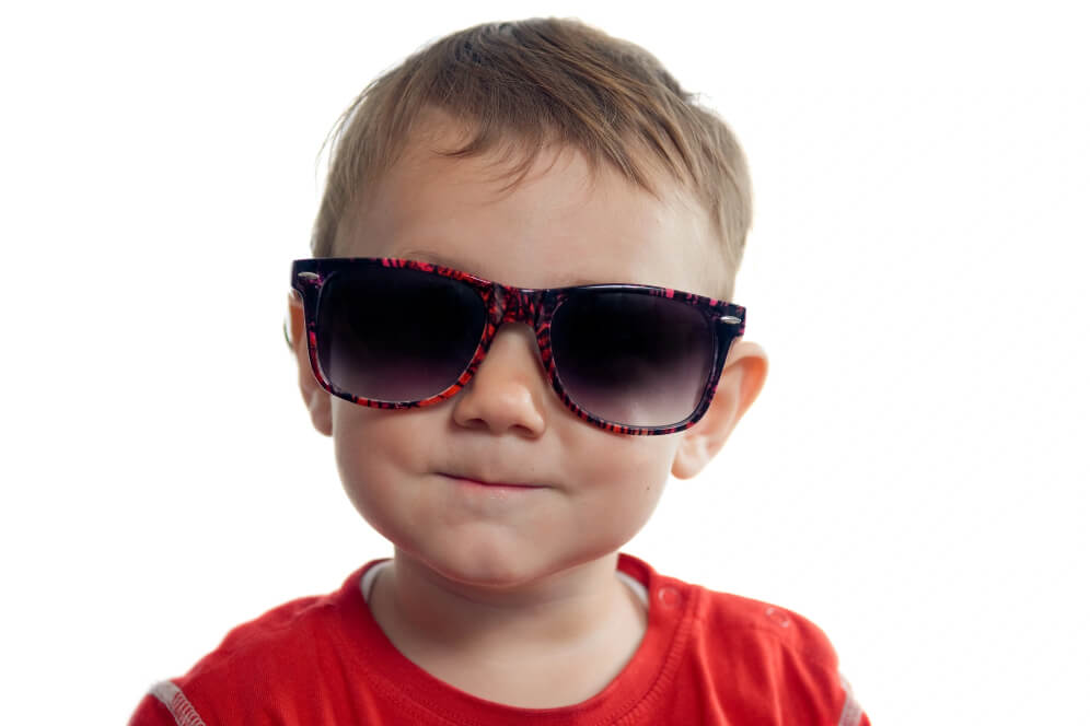 baietel cu ochelari de soare model leopard rosu cu negru 