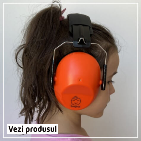 Casti antifonice pentru copii Vivid Slim, model ajustabil, Empria, Citric Glow